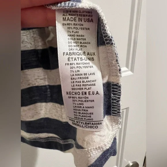 Navy and Cream Nautical Striped Tank Top - Picture 6 of 6